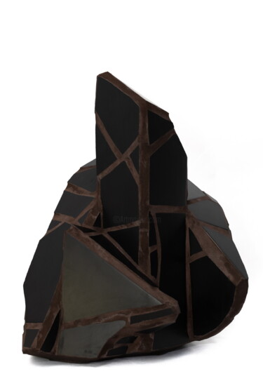 Sculpture intitulée "Stalagmite Noir Cho…" par Franck Scala, Œuvre d'art originale, Mosaïque