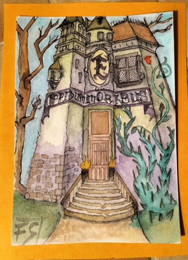 Peinture intitulée "Hôtel de Ville d'Ep…" par Franck Schweitzer, Œuvre d'art originale, Aquarelle Monté sur Carton