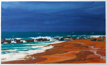 Peinture intitulée "Marine" par Franck Touratier, Œuvre d'art originale, Gouache