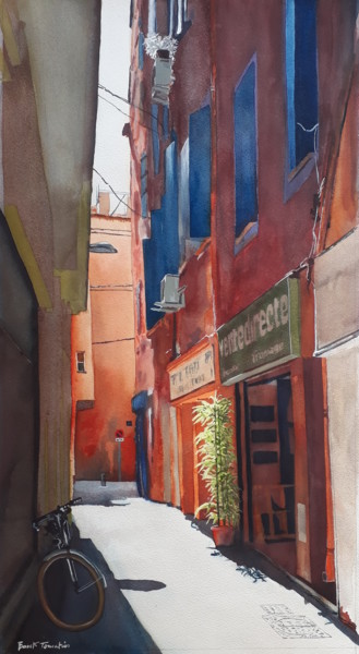 绘画 标题为“Rue des Cordonniers…” 由Franck Touratier, 原创艺术品, 水彩