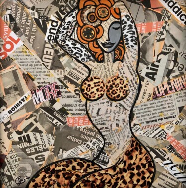 Collages titled "Carlita" by Franck Truffaut, Original Artwork, Collages