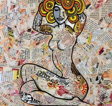 Collages titled "Eva Tatoo" by Franck Truffaut, Original Artwork, Collages