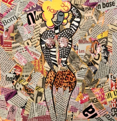 Collages titled "Lily Blondie" by Franck Truffaut, Original Artwork, Collages