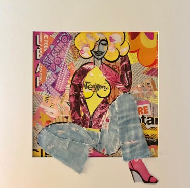 Collages titled "Cindy Raspberry" by Franck Truffaut, Original Artwork, Collages Mounted on Cardboard
