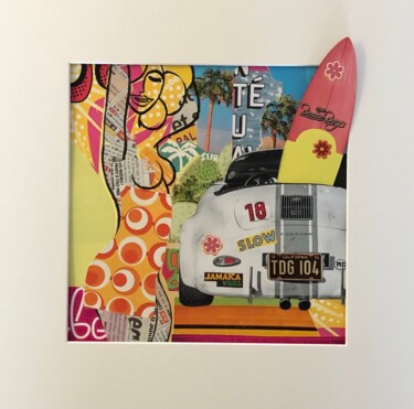 Collages titled "Série « she drives…" by Franck Truffaut, Original Artwork, Collages Mounted on Cardboard