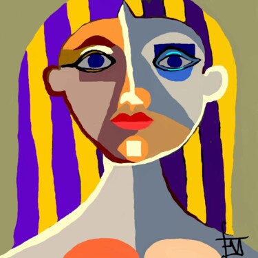 Digital Arts titled "l'Egyptienne.jpg" by Franck Vidal, Original Artwork, Digital Painting