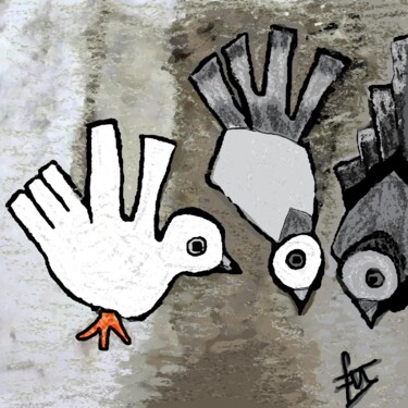 "pigeons.jpg" başlıklı Dijital Sanat Franck Vidal tarafından, Orijinal sanat, Dijital Resim