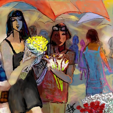 Digital Arts titled "au-marche-aux-fleur…" by Franck Vidal, Original Artwork