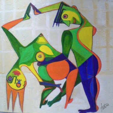 Painting titled "danseurs.jpg" by Franck Vidal, Original Artwork, Acrylic