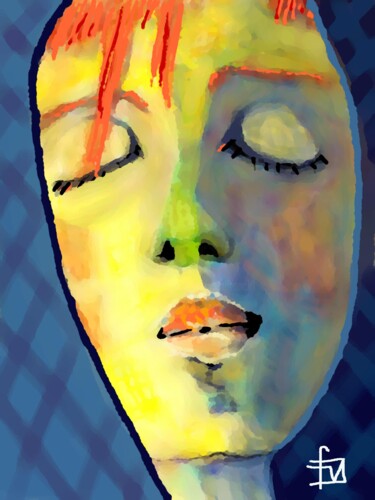 Arts numériques intitulée "visage-devoile.jpg" par Franck Vidal, Œuvre d'art originale, Peinture numérique
