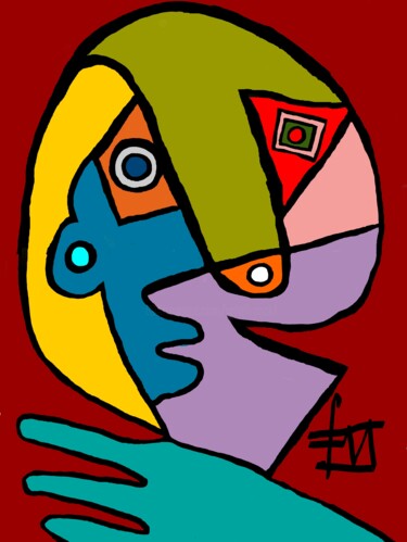 Digital Arts titled "trio-triade-trinite…" by Franck Vidal, Original Artwork, Digital Painting