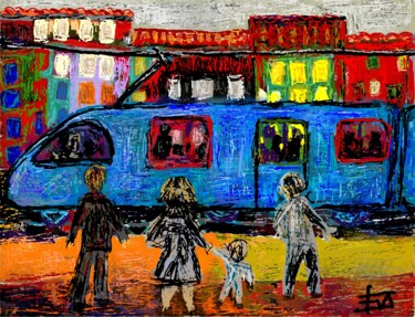 Arts numériques intitulée "tram.jpg" par Franck Vidal, Œuvre d'art originale, Peinture numérique