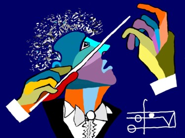 Arte digital titulada "chef-d'orchestre.jpg" por Franck Vidal, Obra de arte original, Pintura Digital