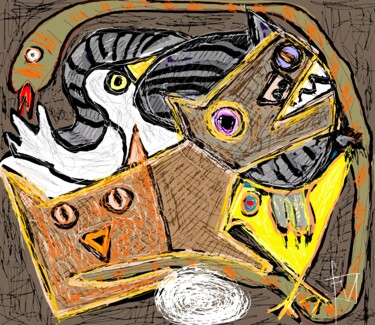 Digitale Kunst mit dem Titel "oeuf-primal.jpg" von Franck Vidal, Original-Kunstwerk, Digitale Malerei