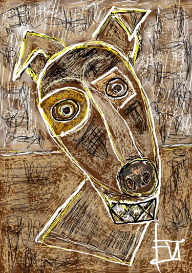 Digital Arts titled "portrait-canin.jpg" by Franck Vidal, Original Artwork, Digital Painting