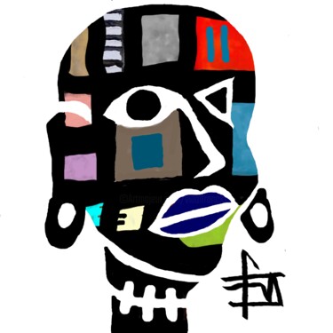 Digitale Kunst mit dem Titel "africaine-colorée" von Franck Vidal, Original-Kunstwerk, Digitale Malerei