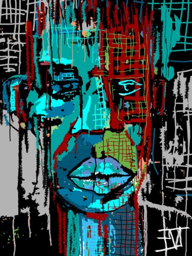 Grafika cyfrowa / sztuka generowana cyfrowo zatytułowany „street-man” autorstwa Franck Vidal, Oryginalna praca, Malarstwo cy…