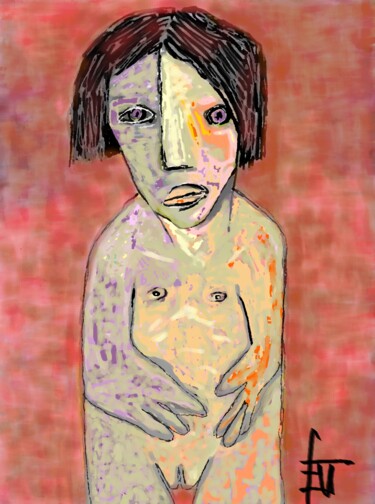 Arts numériques intitulée "petite-fille.jpg" par Franck Vidal, Œuvre d'art originale, Peinture numérique