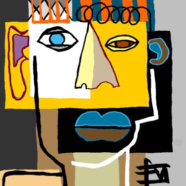 Digital Arts titled "portrait-robot." by Franck Vidal, Original Artwork, Digital Painting