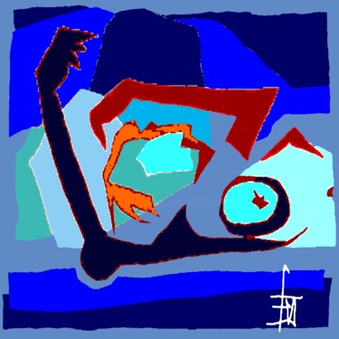Digital Arts titled "lumiere-bleue.jpg" by Franck Vidal, Original Artwork, Digital Painting