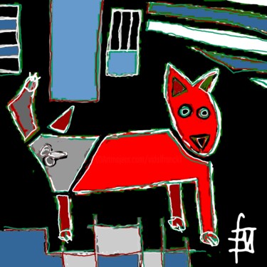 Digital Arts titled "chien-exhibitionnis…" by Franck Vidal, Original Artwork, Digital Painting