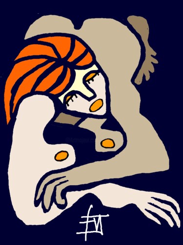 数字艺术 标题为“femme-endormie-1.jpg” 由Franck Vidal, 原创艺术品, 数字油画