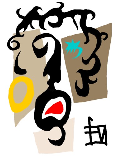 Grafika cyfrowa / sztuka generowana cyfrowo zatytułowany „têtes-en-tête.jpg” autorstwa Franck Vidal, Oryginalna praca, Malar…