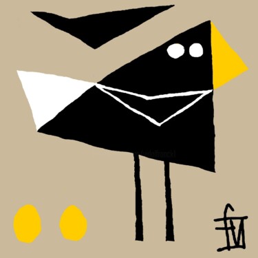 Digital Arts titled "l'-oiseau.jpg" by Franck Vidal, Original Artwork, Digital Painting