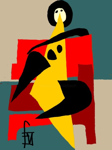 Digitale Kunst getiteld "le-fauteuil-rouge.j…" door Franck Vidal, Origineel Kunstwerk, Digitaal Schilderwerk