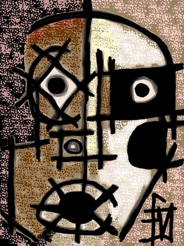 Arts numériques intitulée "Grande tête" par Franck Vidal, Œuvre d'art originale, Peinture numérique