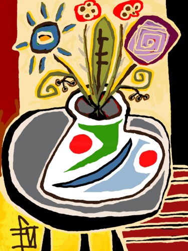 Digitale Kunst mit dem Titel "bonne fête Maman" von Franck Vidal, Original-Kunstwerk, Digitale Malerei