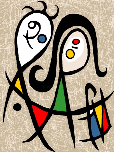 Arte digitale intitolato "couple "MIRObolant"" da Franck Vidal, Opera d'arte originale, Pittura digitale