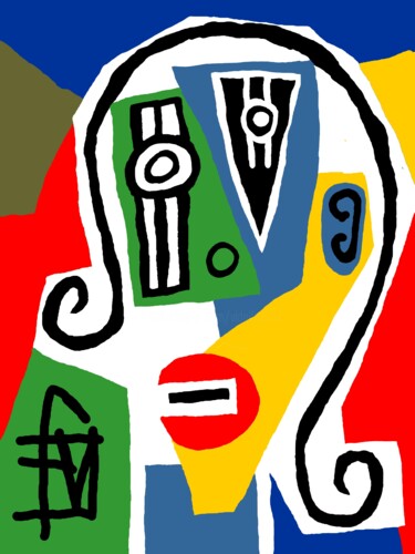 Digitale Kunst mit dem Titel "figuration" von Franck Vidal, Original-Kunstwerk, Digitale Malerei