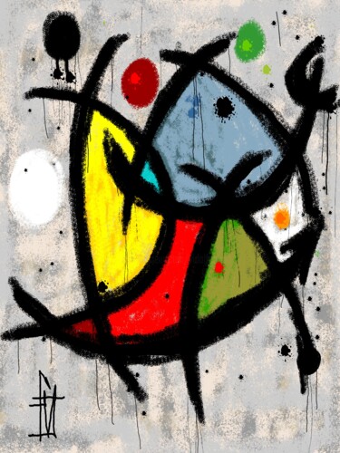 Digitale Kunst mit dem Titel "abstraction  (oeuf…" von Franck Vidal, Original-Kunstwerk, Digitale Malerei