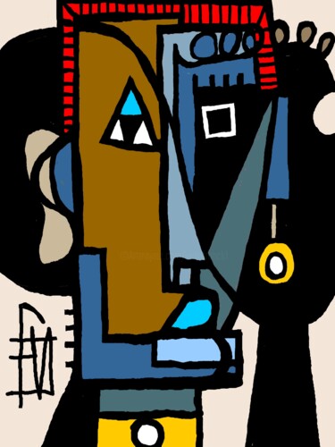 Digitale Kunst mit dem Titel "Famille" von Franck Vidal, Original-Kunstwerk, Digitale Malerei