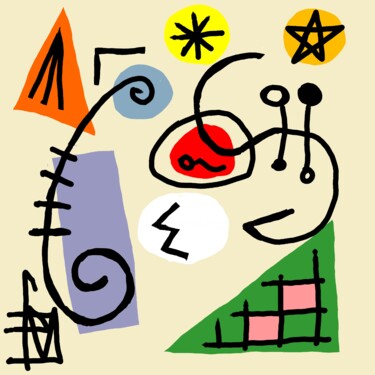 Arte digital titulada "singe clown et élép…" por Franck Vidal, Obra de arte original, Pintura Digital
