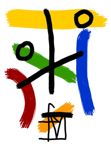 Digitale Kunst mit dem Titel "figuration libre" von Franck Vidal, Original-Kunstwerk, Digitale Malerei