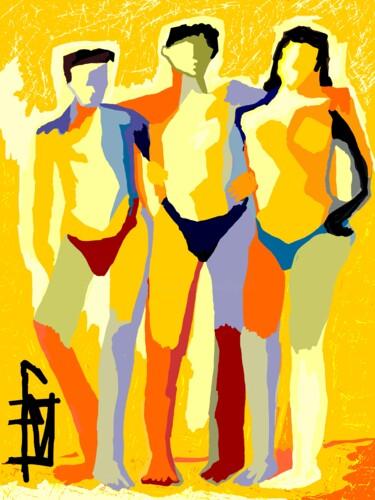 Arte digital titulada "sur la plage" por Franck Vidal, Obra de arte original, Pintura Digital