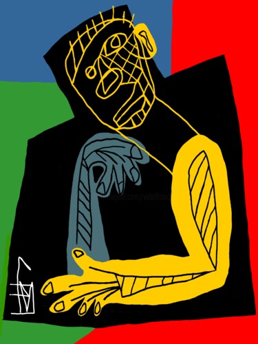 Grafika cyfrowa / sztuka generowana cyfrowo zatytułowany „pose 1” autorstwa Franck Vidal, Oryginalna praca, Malarstwo cyfrowe