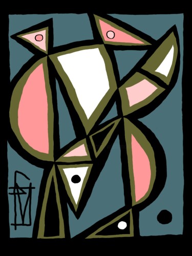 Digitale Kunst mit dem Titel "Éléphants ou flaman…" von Franck Vidal, Original-Kunstwerk, Digitale Malerei