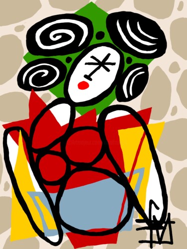 Digitale Kunst mit dem Titel "Kimono" von Franck Vidal, Original-Kunstwerk, Digitale Malerei