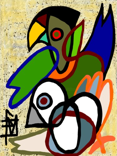 Artes digitais intitulada "la  colombe  et le…" por Franck Vidal, Obras de arte originais, Pintura digital