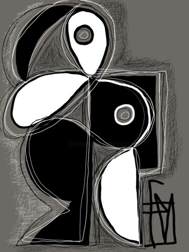 Digitale Kunst getiteld "Maillol abstrait" door Franck Vidal, Origineel Kunstwerk, Digitaal Schilderwerk