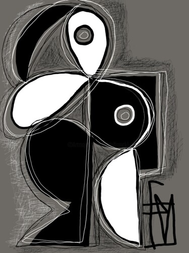 Digital Arts titled "Maillol abstrait" by Franck Vidal, Original Artwork, Digital Painting