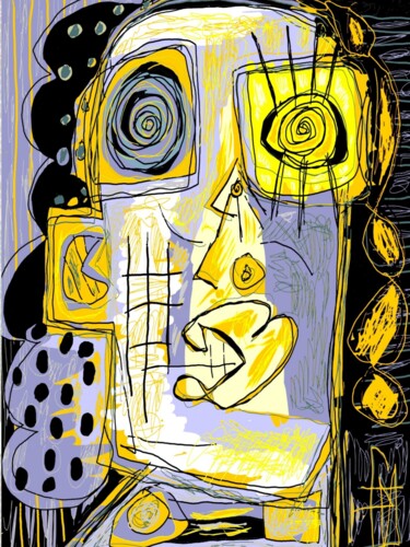 Digitale Kunst mit dem Titel "Figure de figurine 1" von Franck Vidal, Original-Kunstwerk, Digitale Malerei