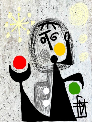Arts numériques intitulée "le petit jongleur" par Franck Vidal, Œuvre d'art originale, Peinture numérique