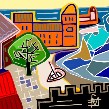 Digitale Kunst mit dem Titel "collioure" von Franck Vidal, Original-Kunstwerk, Digitale Malerei