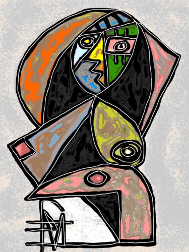 Arte digital titulada "Buste 3" por Franck Vidal, Obra de arte original, Pintura Digital