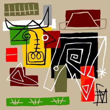 Digitale Kunst mit dem Titel "Symbiose aficionado…" von Franck Vidal, Original-Kunstwerk, Digitale Malerei