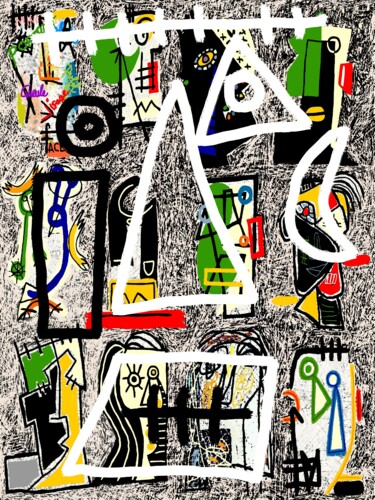 Digitale Kunst mit dem Titel "rétro de rétratos 3" von Franck Vidal, Original-Kunstwerk, Digitale Malerei